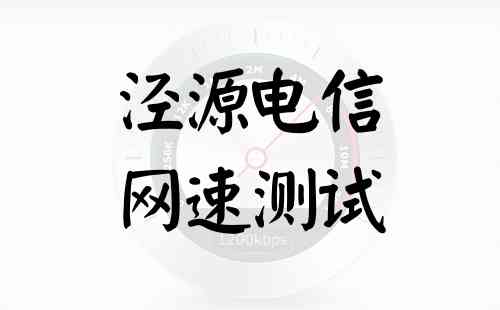 泾源电信网速测试